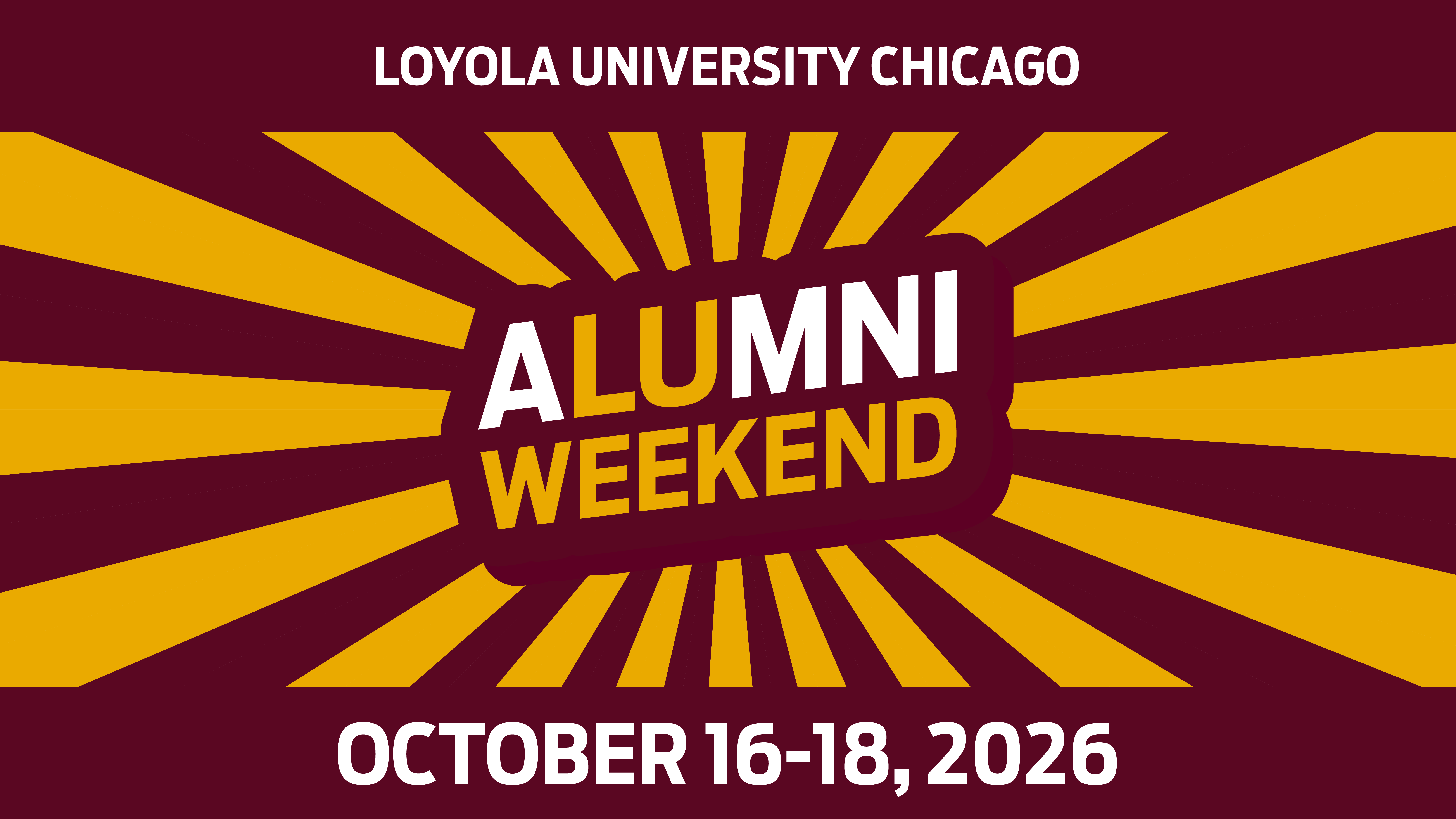 Alumni Weekend is October 16-18, 2026